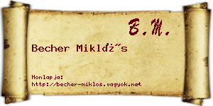 Becher Miklós névjegykártya